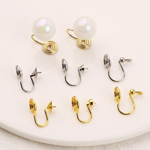 Accessoire clip en laiton pour boucle d'oreille, Placage, DIY & styles différents pour le choix, plus de couleurs à choisir, protéger l'environnement, sans nickel, plomb et cadmium, Vendu par PC