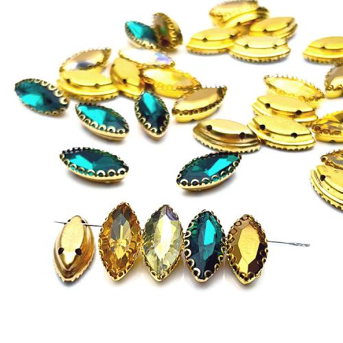 Fashion Glass Beads, plated, DIY, more colors for choice, 15x7mm, Sold By PC