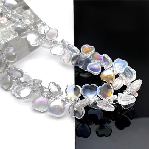 Fashion Glasperler, Glas, Heart, du kan DIY, flere farver til valg, 15x13mm, Solgt af Strand