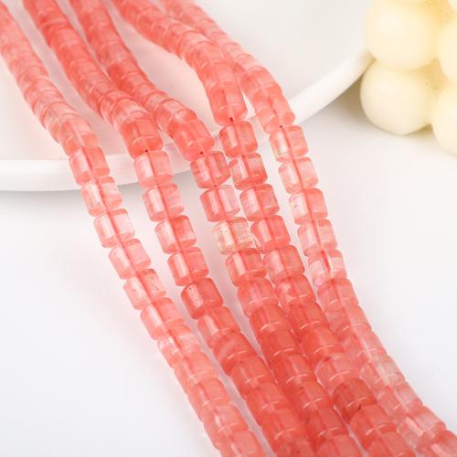 Fashion Glazen kralen, Glas, Plein, DIY, rood, 8x8mm, 45pC's/Strand, Verkocht door Strand