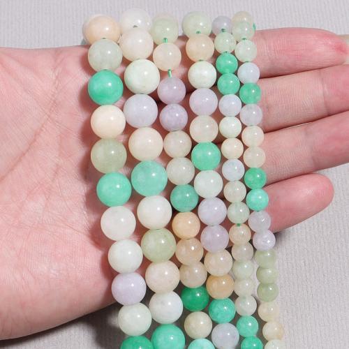 Natural Jade Beads, Round, DIY & different size for choice, more colors for choice, Sold By Strand