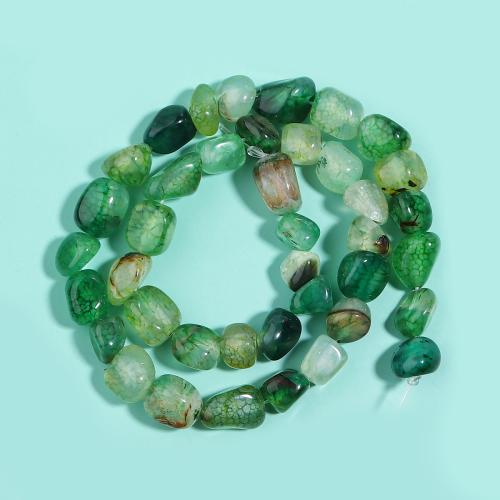 Agate Beads, irregular, DIY, green, 10x8mm, 38PCs/Strand, Sold By Strand