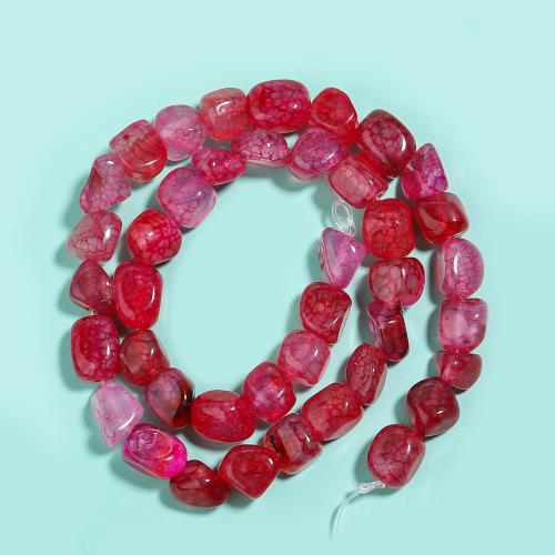 Grânulos de ágata, Irregular, DIY, vermelho, 10x8mm, 38PCs/Strand, vendido por Strand