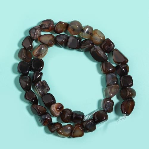 Agate Beads irregular DIY coffee color Sold By Strand