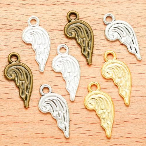 Vingeformet Zinc Alloy Pendler, Wing Shape, forgyldt, du kan DIY, flere farver til valg, 18x8mm, 100PC/Bag, Solgt af Bag