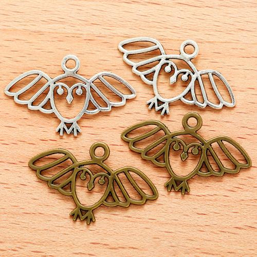 Tibetan Style Animal Pendants, Owl, plated, DIY, more colors for choice, 27x15mm, 100PC/Bag, Sold By Bag