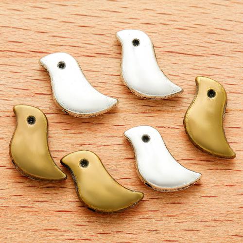 Pendentifs animaux en alliage de zinc, oiseau, Placage, DIY, plus de couleurs à choisir, 12x7mm, 100PC/sac, Vendu par sac