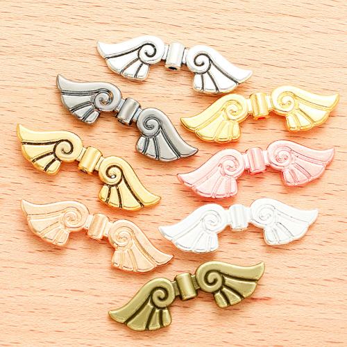 Tibetan Style Jewelry Beads, Wing Shape, plated, DIY, more colors for choice, 36x11mm, 100PC/Bag, Sold By Bag