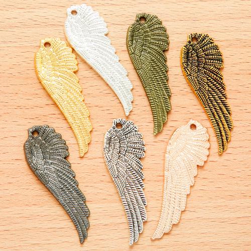 Vingeformet Zinc Alloy Pendler, Wing Shape, forgyldt, du kan DIY, flere farver til valg, 51x18mm, 100PC/Bag, Solgt af Bag