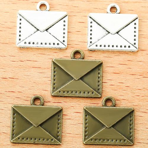 Tibetan Style Pendants, Envelope, plated, DIY, more colors for choice, 15x15mm, 100PC/Bag, Sold By Bag