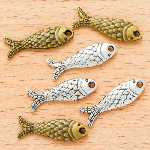 Tibetan Style Animal Pendants, Fish, plated, DIY, more colors for choice, 23.50x7mm, 100PC/Bag, Sold By Bag