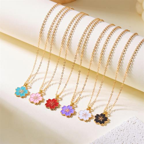 Tibetan Style Jewelry Necklace, plated, for woman & enamel, more colors for choice, nickel, lead & cadmium free, Sold By PC