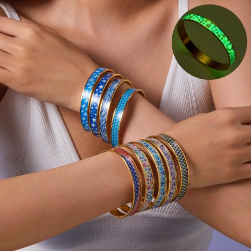 Bracelet en acier inoxydable, Acier inoxydable 304, styles différents pour le choix & pour femme & lumineux & émail, plus de couleurs à choisir, Vendu par PC