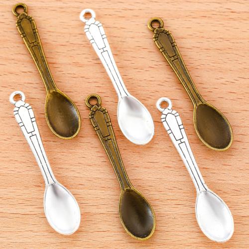 Tibetan Style Pendants, Spoon, plated, DIY, more colors for choice, 54x11mm, 100PC/Bag, Sold By Bag