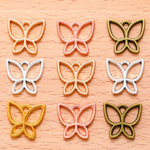 Pendentifs animaux en alliage de zinc, papillon, Placage, DIY & creux, plus de couleurs à choisir, 100PC/sac, Vendu par sac