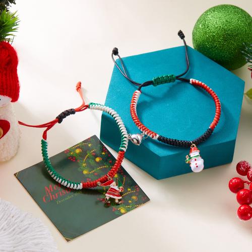 Pulsera de Navidad, aleación de zinc, Diseño de Navidad & Joyería & diferentes estilos para la opción & para mujer, más colores para la opción, longitud:aproximado 16-32 cm, Vendido por UD