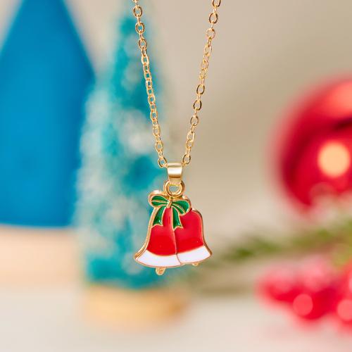 Collares de Navidad, aleación de zinc, con 5cm extender cadena, Diseño de Navidad & Joyería & diferentes estilos para la opción & para mujer & con diamantes de imitación, más colores para la opción, longitud:aproximado 40 cm, Vendido por UD