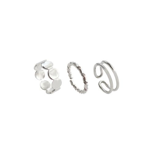 Set di anelli in lega di zinco, lega in zinco, tre pezzi & gioielli di moda & per la donna, nessuno, Inner diameter 17mm, Venduto da set