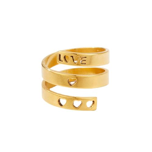 Edelstahl Ringe, 304 Edelstahl, Modeschmuck & für Frau, goldfarben, Inner diameter 17mm, verkauft von PC