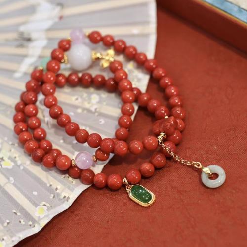 Yunnan Red Agate Bracelet, with Jadeite & Kunzite, fashion jewelry & for woman, Length:Approx 42 cm, Sold By PC