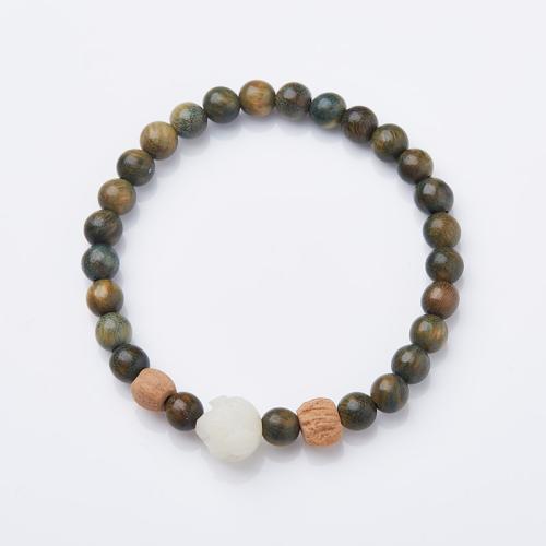 Bracelets en bois, Le bois de santal vert, bijoux de mode & unisexe, Longueur:Environ 14-16 cm, Vendu par PC