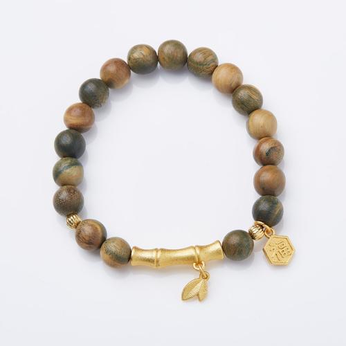 Bracelets en bois, Le bois de santal vert, avec alliage de zinc, bijoux de mode & unisexe, Longueur:Environ 14-16 cm, Vendu par PC