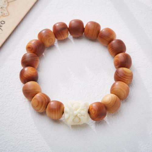 Wood Bracelets, Thuja Sutchuenensis, with Tagua, handmade, fashion jewelry & Unisex, Length:Approx 14-17 cm, Sold By PC