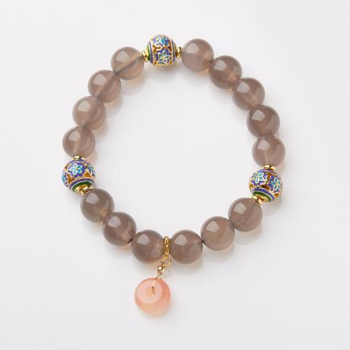 Bracelet de bijou en agate , avec laiton, fait à la main, bijoux de mode & pour femme & émail, Longueur:Environ 14-16 cm, Vendu par PC