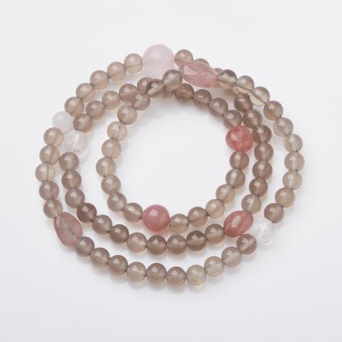 Agate Jewelry Bracelet, with Strawberry Quartz, handmade, fashion jewelry & for woman, Length:Approx 42 cm, Sold By PC