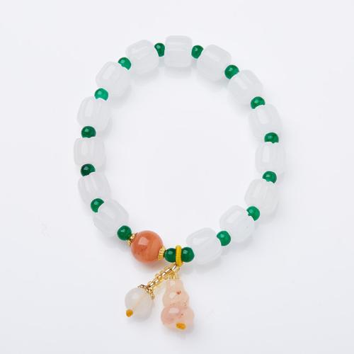 Gemstone Bracelets, Lighter Imperial Jade, handmade, fashion jewelry & for woman, Length:Approx 14-16 cm, Sold By PC