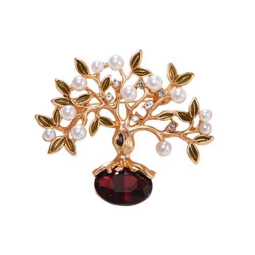 Zinc Alloy Brooches with Plastic Pearl fashion jewelry & for woman & with rhinestone Sold By PC