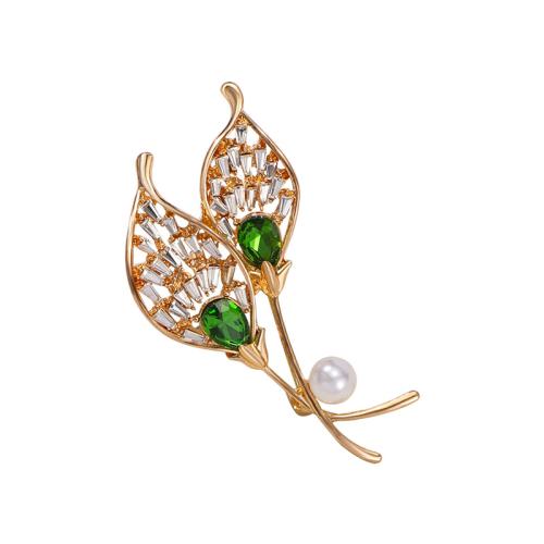 Zinc Alloy Brooches with Plastic Pearl fashion jewelry & for woman & with rhinestone Sold By PC