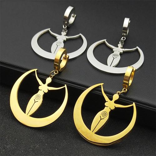 Huggie Hoop Drop Earring 304 Stainless Steel fashion jewelry & for woman Sold By Pair