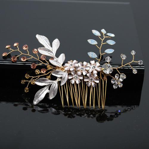 Decorative Hair Combs, Tibetan Style, fashion jewelry & for woman & with rhinestone, 140x65mm, Sold By PC