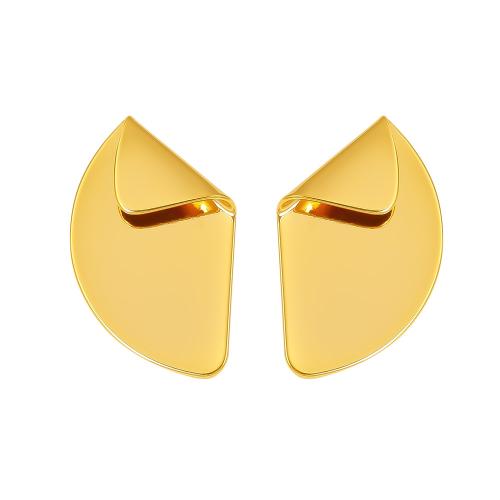 Brass Stud Earring, fashion jewelry & for woman, golden, 38x22mm, Sold By Pair