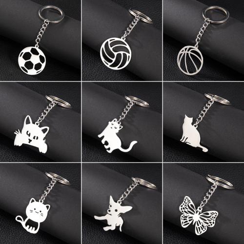 Stainless Steel Key Clasp, 304 Stainless Steel, Different Shape for Choice & Unisex, more colors for choice, Sold By PC