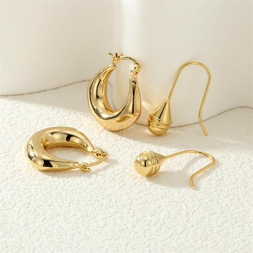 Laiton Leverback boucle d'oreille, Placage de couleur d'or, styles différents pour le choix & pour femme, plus de couleurs à choisir, protéger l'environnement, sans nickel, plomb et cadmium, Vendu par paire