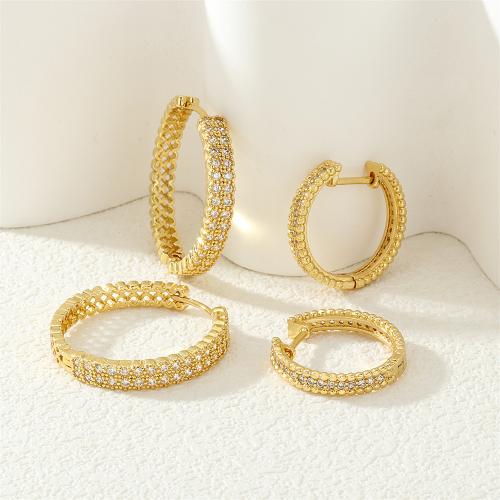 Cúbicos Circonia Pendiente Latón Micro pavimenta, metal, Esférico, chapado en color dorado, diverso tamaño para la opción & micro arcilla de zirconia cúbica & para mujer, más colores para la opción, libre de níquel, plomo & cadmio, Vendido por Par