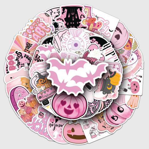 Papier van de sticker, PVC-plastic, met Lijm+Sticker, DIY & waterdicht, gemengde kleuren, About 5.5-8.5CM, 50pC's/Lot, Verkocht door Lot