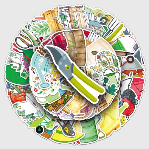 Papier van de sticker, PVC-plastic, met Lijm+Sticker, DIY & waterdicht, gemengde kleuren, About 5.5-8.5CM, 50pC's/Lot, Verkocht door Lot