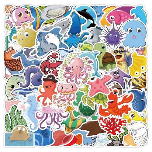 Sticker Paper, PVC Plastic, with Adhesive Sticker, DIY & waterproof, mixed colors, About 4-8CM, 60PCs/Lot, Sold By Lot