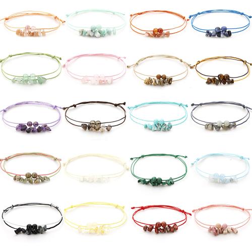 Gemstone Bracelets, with Wax Cord, handmade, fashion jewelry & different materials for choice & Unisex, Sold By PC