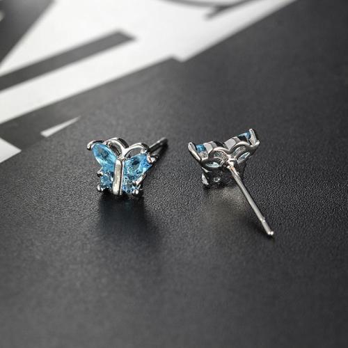 Boucles d'oreilles en laiton zircon cubique pavent, Placage, pavé de micro zircon & pour femme, plus de couleurs à choisir, 2x4mm, Vendu par paire