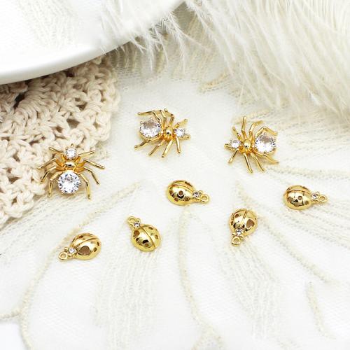 Cubic Zirconia Micro Pave Brass Pendant plated DIY & micro pave cubic zirconia golden Sold By PC