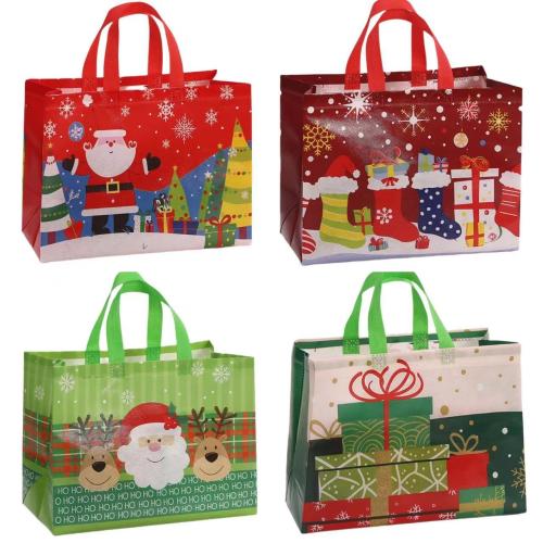 Sac cadeau cadeau de Noël, Tissus non tissés, Impression, Conception de Noël & modèles différents pour le choix, plus de couleurs à choisir, 330x250x170mm, 24PC/lot, Vendu par lot