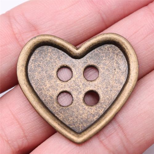 Pendentifs coeur en alliage de zinc, Plaqué de couleur de bronze antique, DIY, 34x32mm, Vendu par PC