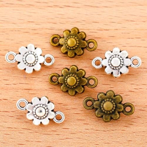 Flower Tibetan Style Connector, plated, DIY & 1/1 loop, more colors for choice, 16x10mm, 100PC/Bag, Sold By Bag