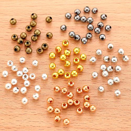 Perles bijoux en fer, Rond, Placage, DIY & normes différentes pour le choix, plus de couleurs à choisir, protéger l'environnement, sans nickel, plomb et cadmium, 200PC/sac, Vendu par sac