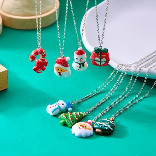 Christmas Necklaces, Tibetan Style, with Resin, plated, different styles for choice & for woman, more colors for choice, nickel, lead & cadmium free, Sold By PC