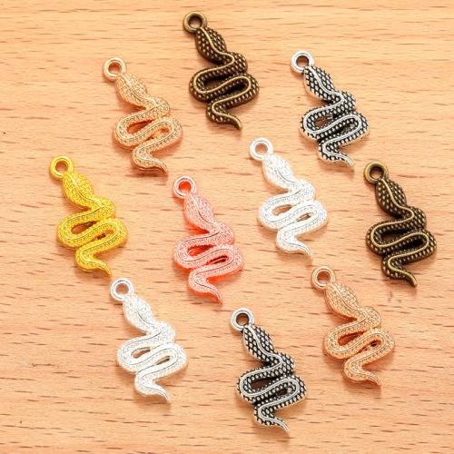 Pendentifs animaux en alliage de zinc, serpent, Placage, DIY, plus de couleurs à choisir, 100PC/sac, Vendu par sac